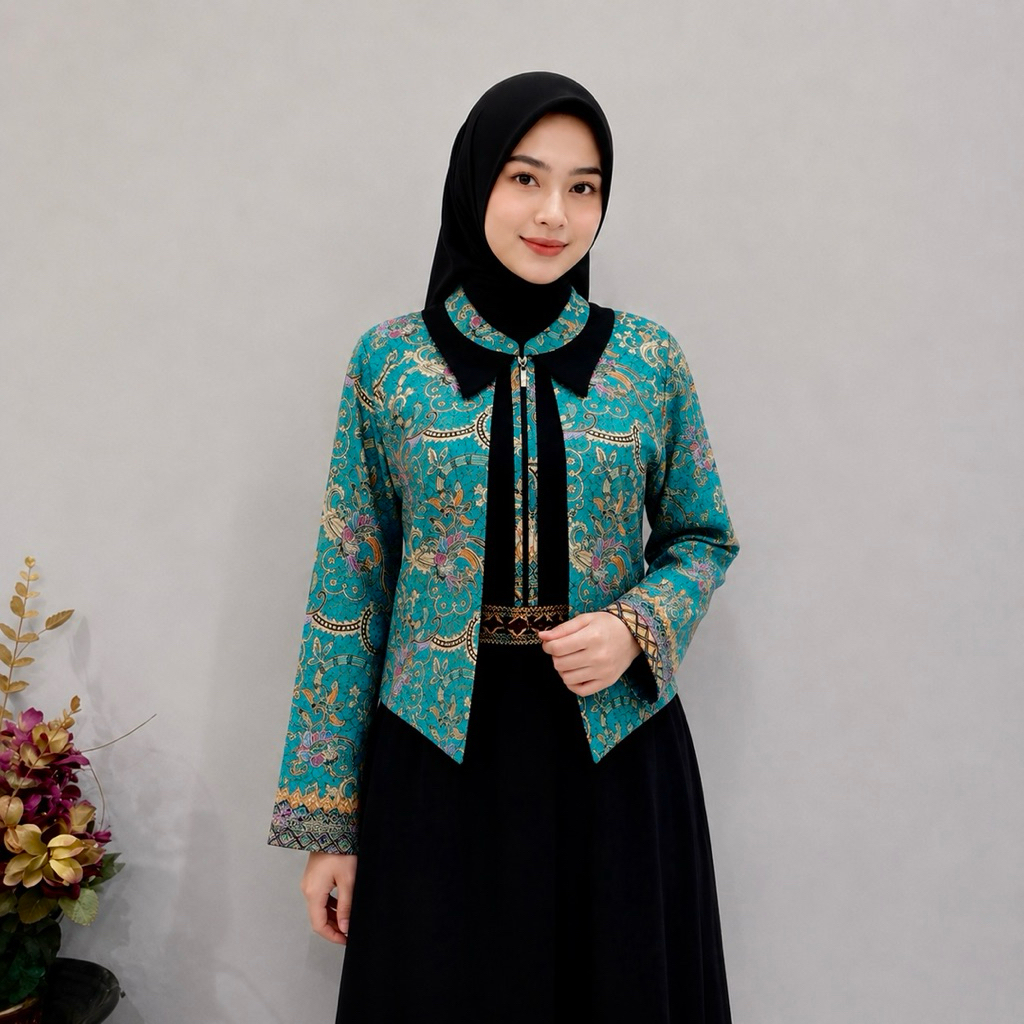 Gamis Batik Rompi / Gamis Bolero Batik / Gamis Bolero / Gamis Blezer Batik