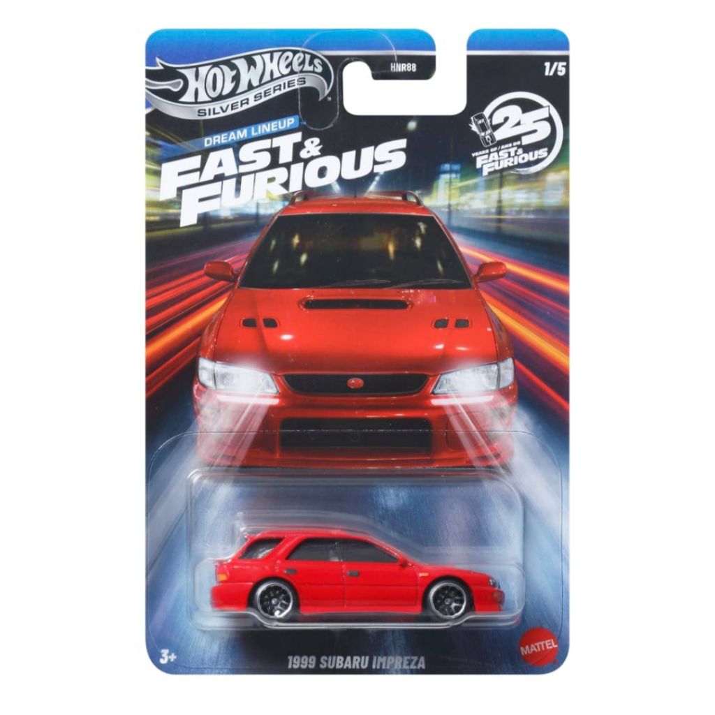 Hot Wheels Silver Series - 1999 Subaru Impreza (Fast & Furious 25th Anniversary) | intstuffstore