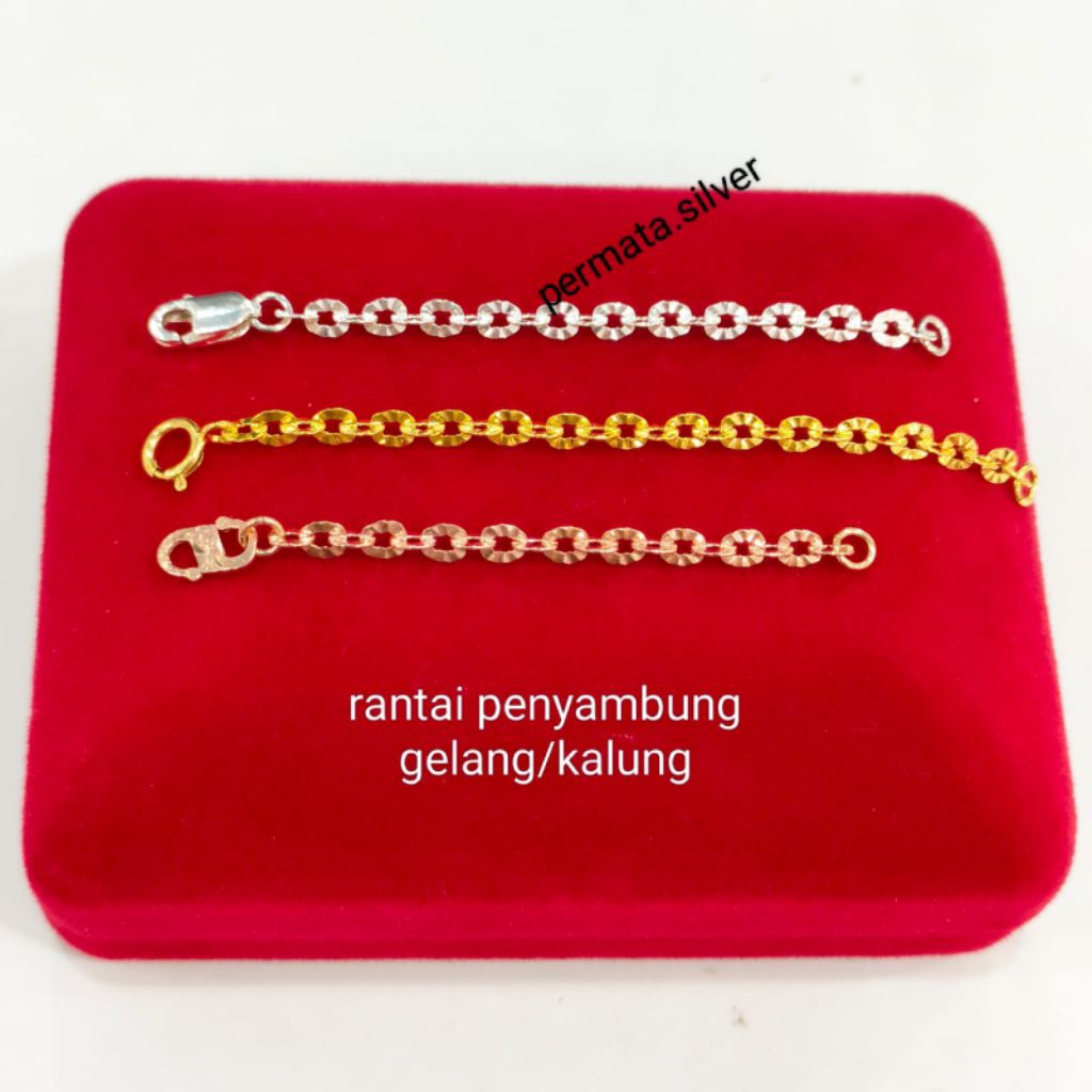 Rantai Extension/Penyambung Gelang Dan Kalung Perak Asli
