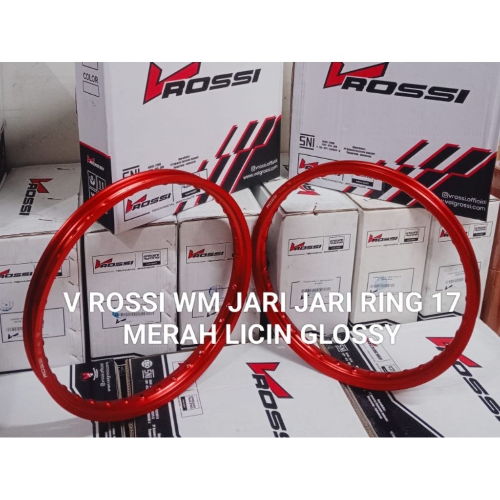 VELG/PELAK JARI JARI V ROSSI MERAH MAROON RING 17 UKURAN 140/140 DAN 160/160 HOLE 36 ORIGINAL V ROSS