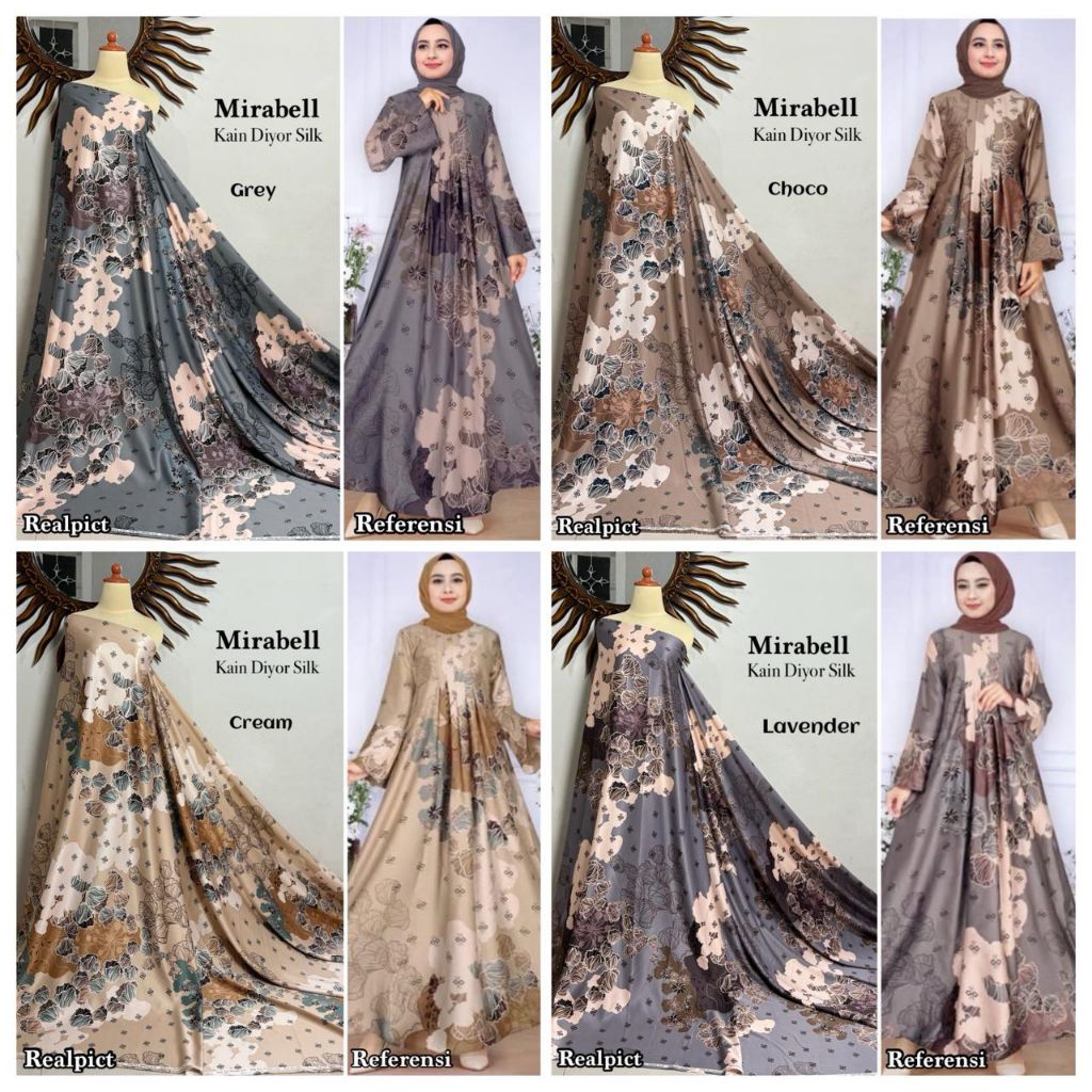 bahan kain Diyor Silk Premium motif Mirabella/ kain Diyor silk premium