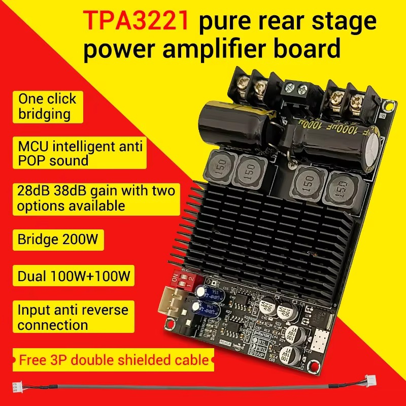 ZK-2001 TPA3221 Amplifier Class D Stereo BTL Bridge Hifi HD Sound High Power 200W
