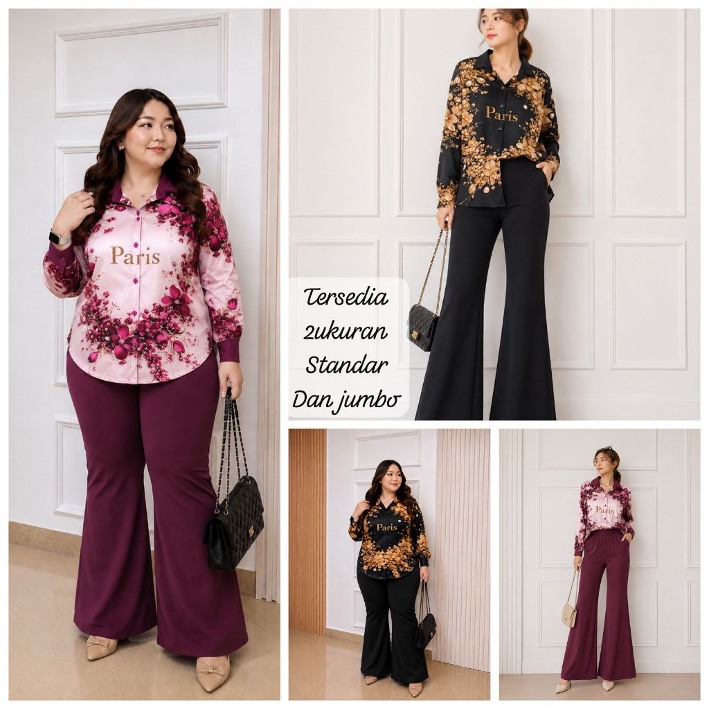 YM yimie fashion setelan oneset wanita dewasa || crt 1735 - set rosella & celana cutbray (produk lok