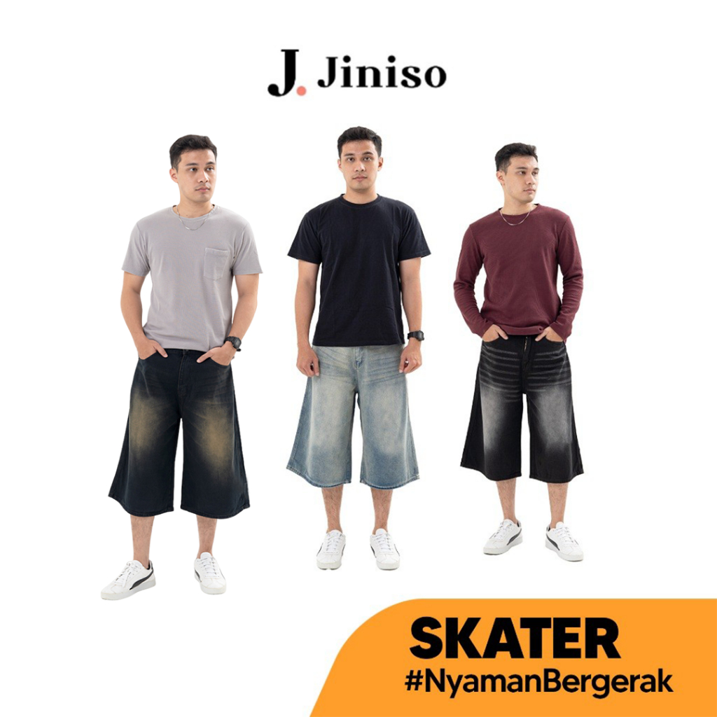 JINISO Jorts Baggy Short Jeans Pria