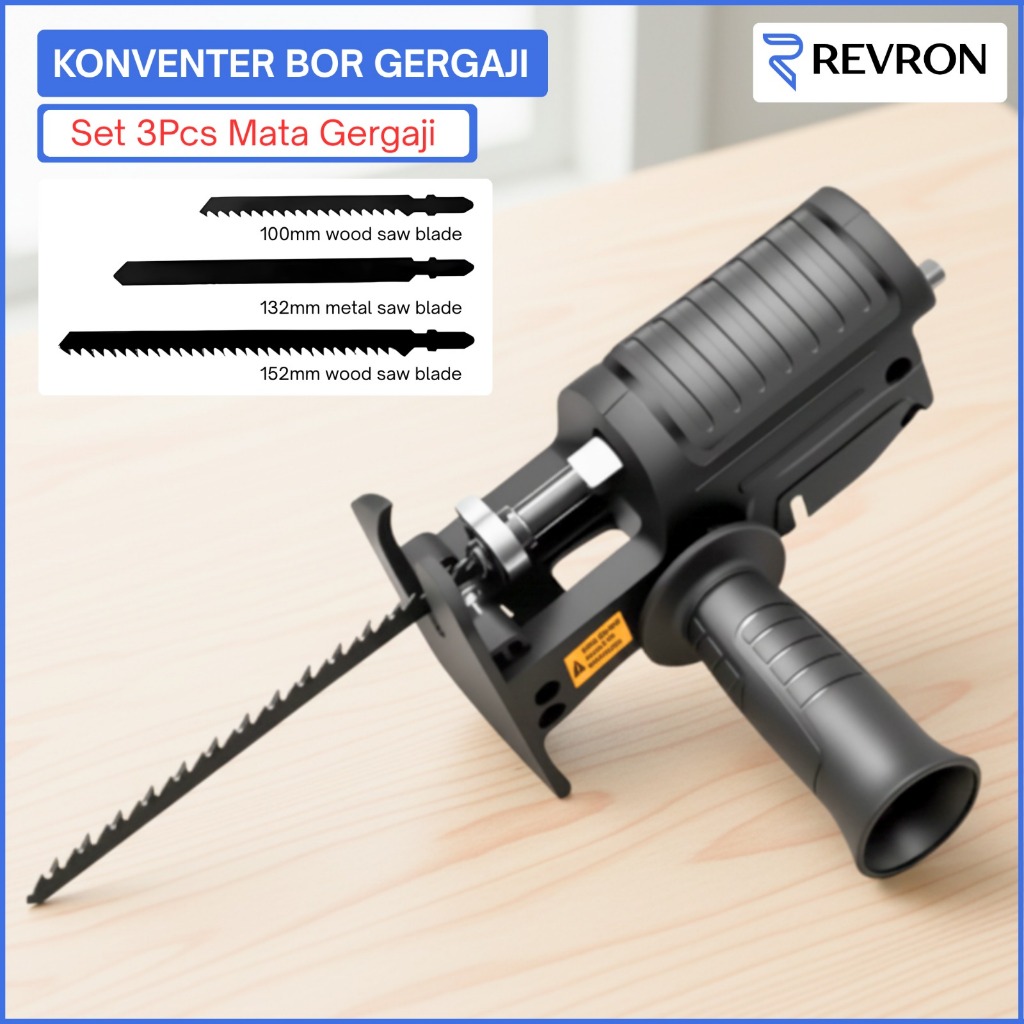 Adaptor Bor ke Gergaji Multifungsi Lengkap 3 Mata Adaptor Gergaji Untuk Bor Jig Saw Praktis