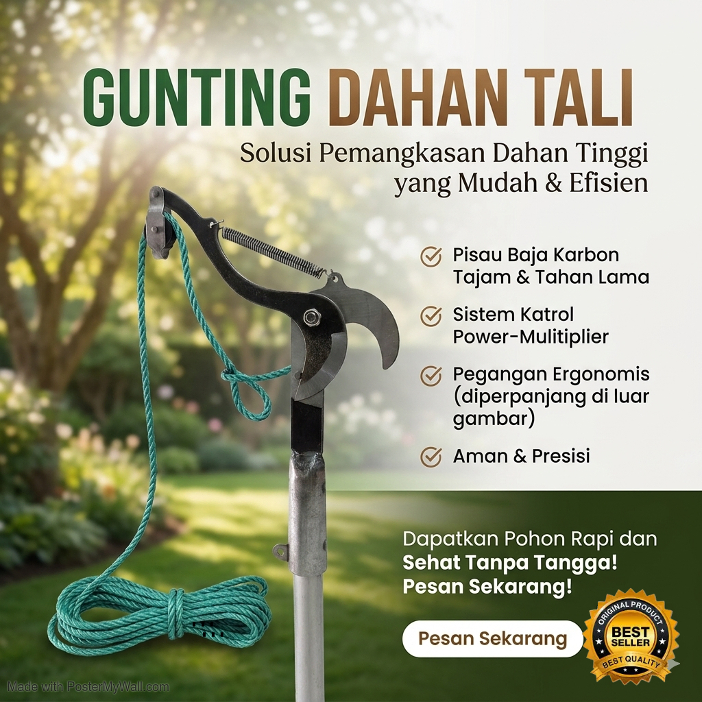 Gunting Dahan Ranting Pohon Alat Potong Dahan Pohon Tarik Tali/GUNTING BAJA PLUSTALI MODEL TARIK SAM