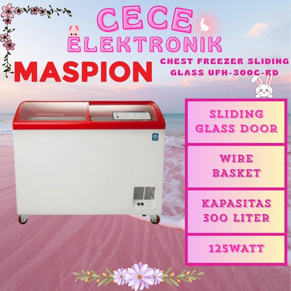 MASPION FREEZER SLIDING GLASS 300 LITER UFH-300 C-RD