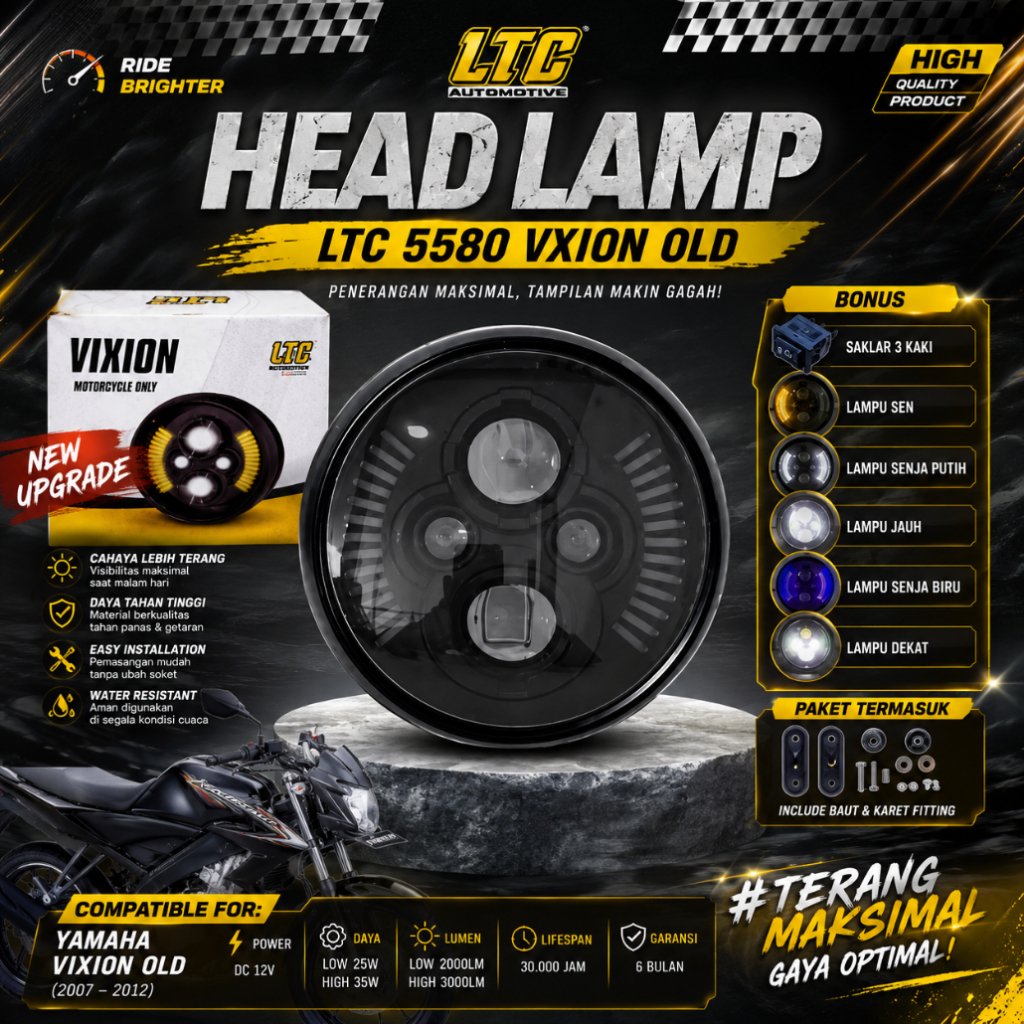 Headlamp Lampu Depan LED { Vixion Old } 5580 " LTC "