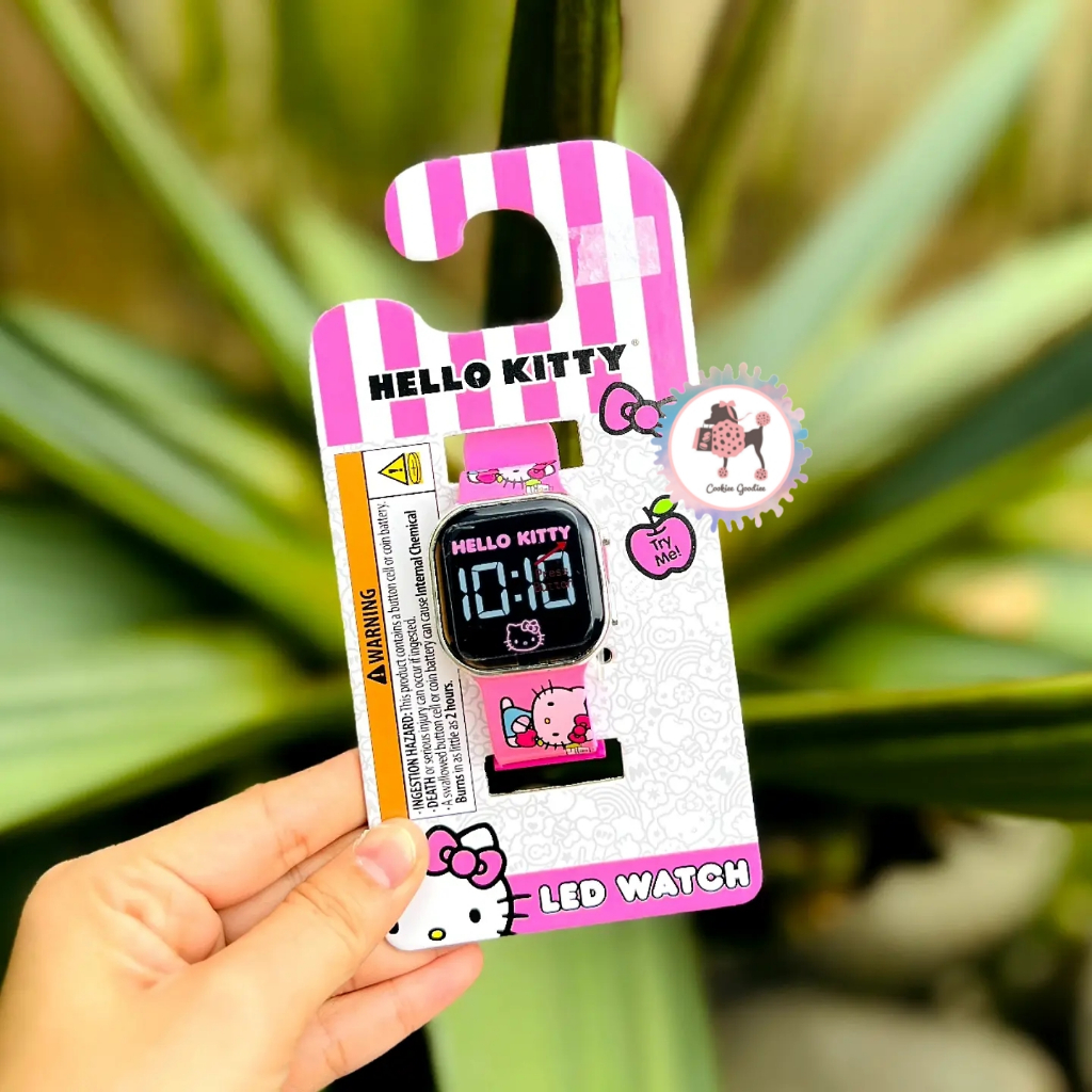 Hello Kitty LED Watch with Square Case and Silicone Strap
