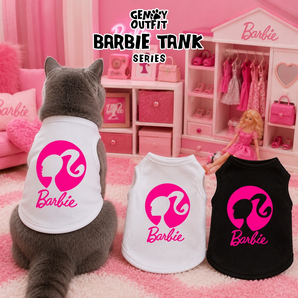 Baju Kucing Anjing Cowok Cewek Lucu Bulu Kecil - Barbie Tank Gemoy Outfit