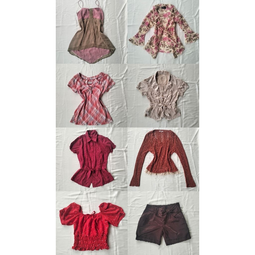 batch 5) top set fairy lace tanktop axes femme pink y2k morikei pl