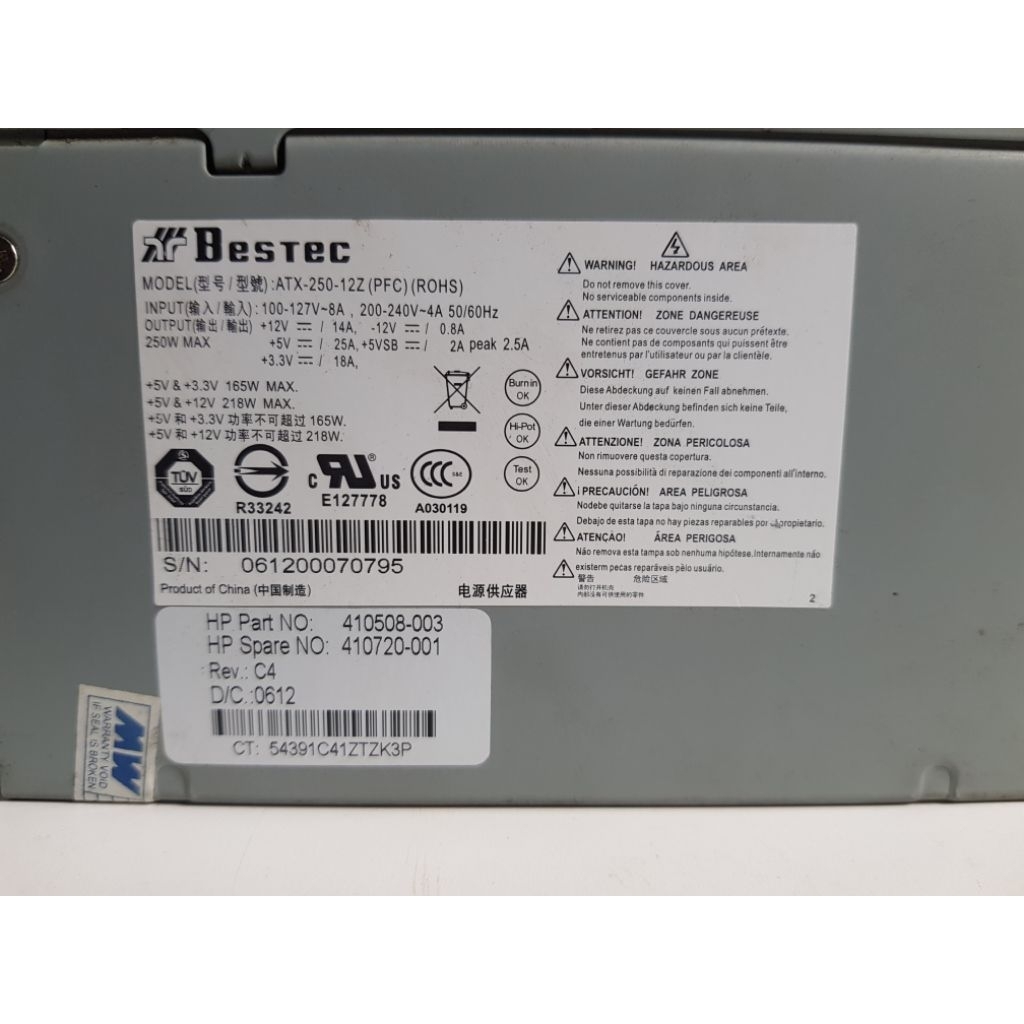 PSU Build Up Bestec 250Watt 24*4pin