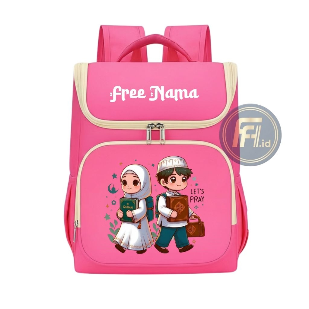 Tas Ransel Anak ngaji Ransel Anak Laki-laki Perempuan Free Nama