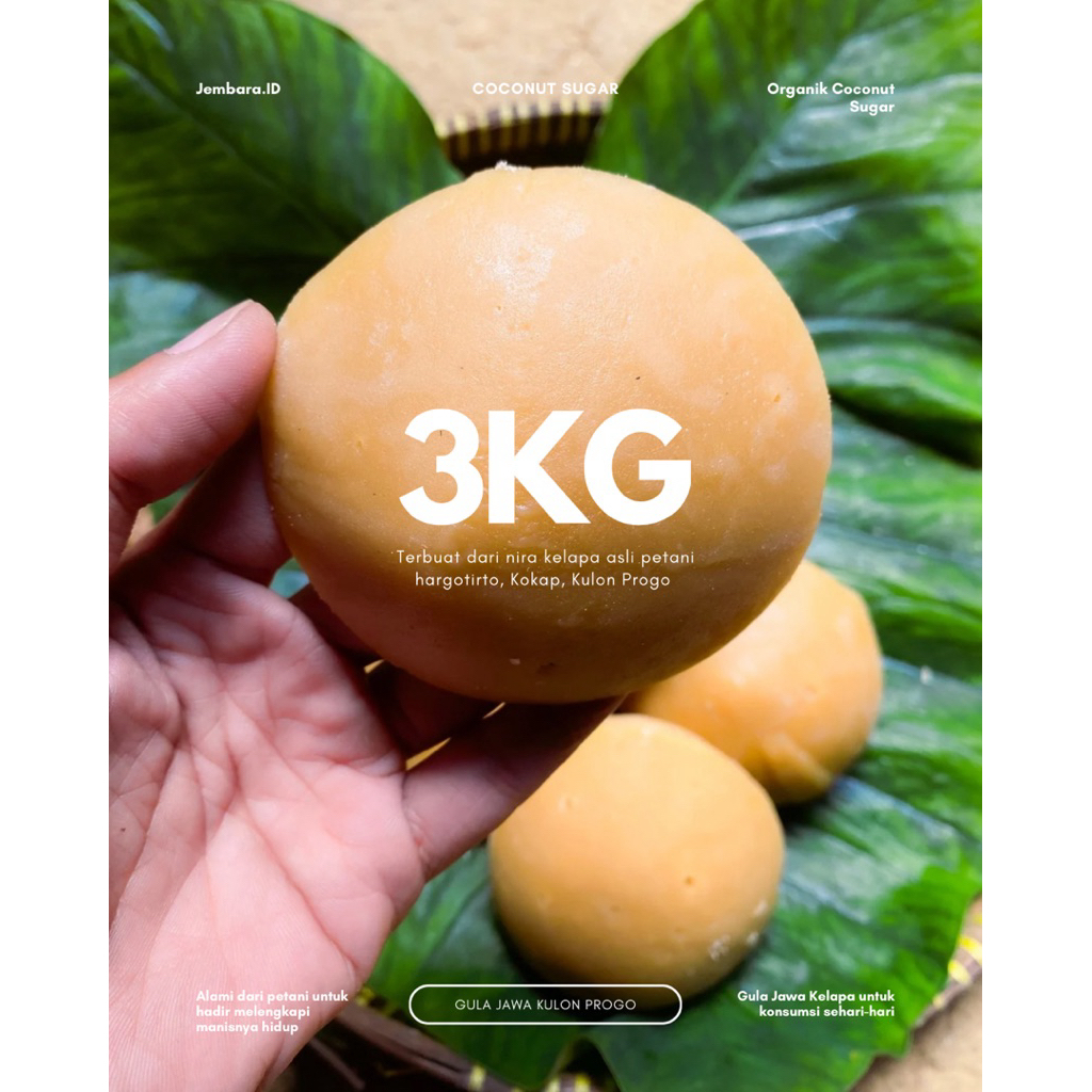 3KG Gula Jawa Kelapa Organik Asli Kokap Kulon Progo-Tanpa Bahan Campuran