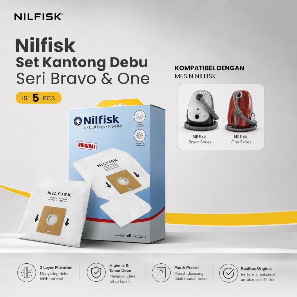 KANTONG DEBU NILFISK . DUST BAG NILFISK . DUST BAG BRAVO . FILTER VACUUM NILFISK . FILTER NILFISK . 
