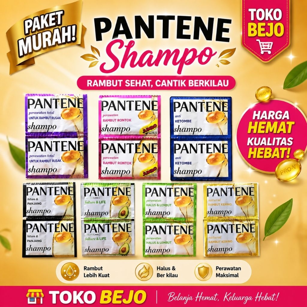 3/5 RENCENG SHAMPO PANTENE / shampo Pantene / shampo anti ketombe