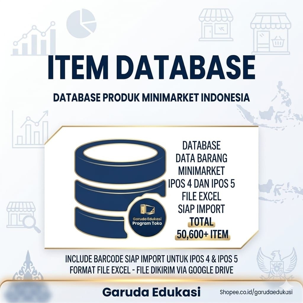 ITEM DATABASE / DATA BARANG / DATABASE PRODUK MINIMARKET INDONESIA INCLUDE BARCODE SIAP IMPORT UNTUK