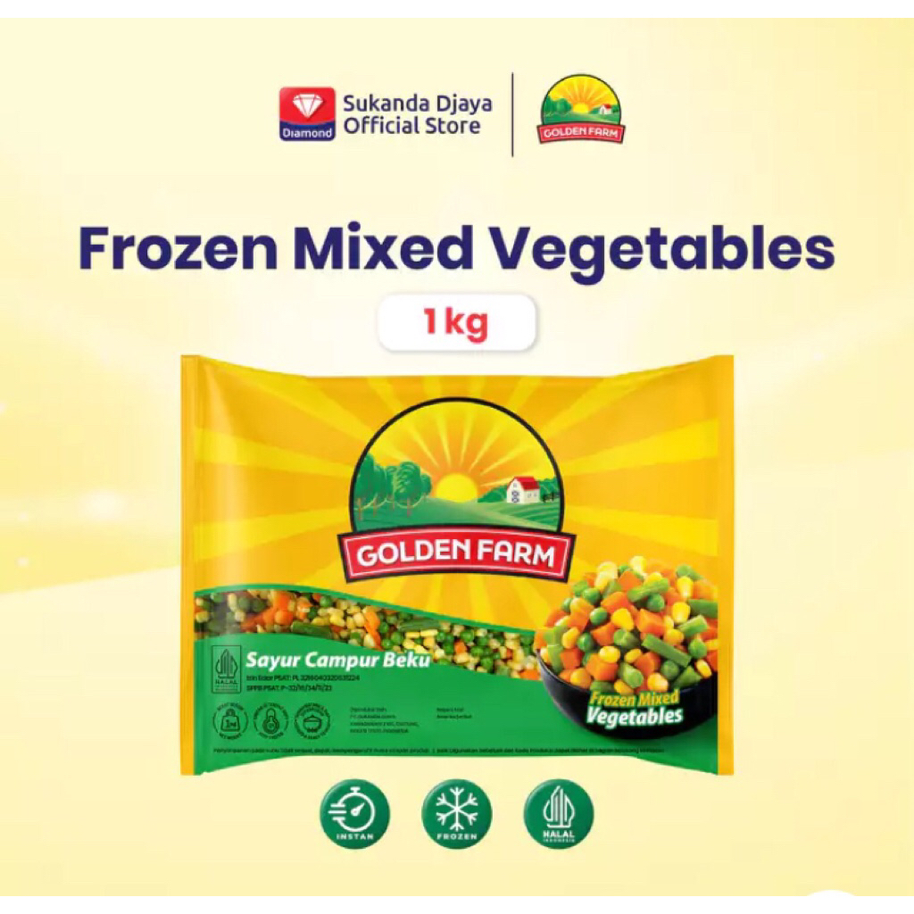 Mix Vegetable Frozen 1 Kg - Golden Farm Sayur Campur Beku