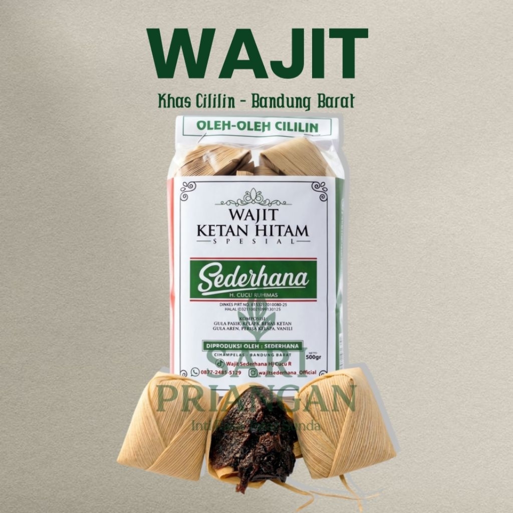 Khas Cililin Bandung Barat - ORIGINAL WAJIT KETAN HITAM SPESIAL 500 Gram dan 1 Kg CAP SEDERHANA HJ. 