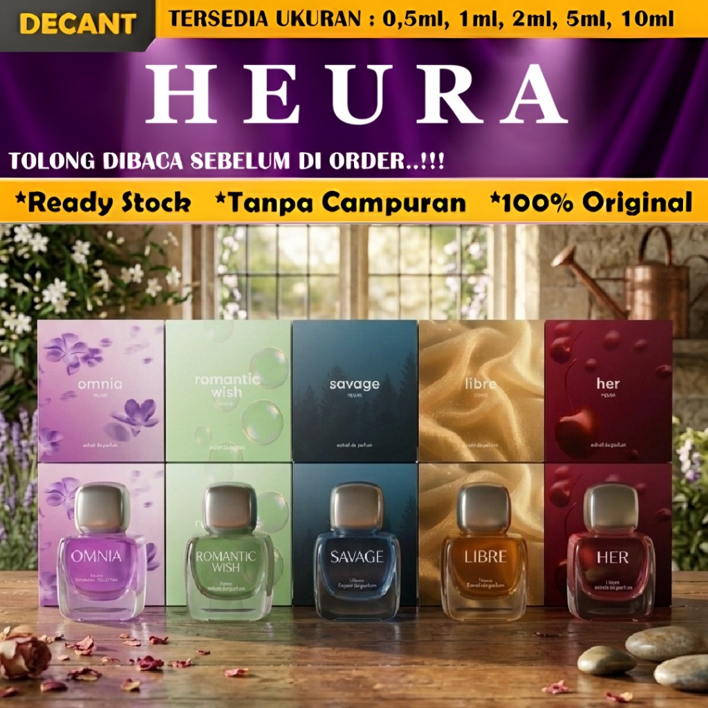 (FREE TESTER) Decant Parfum HEURA Noir Blanc | Pink Chiffon | Blue Emotion | Caventus original