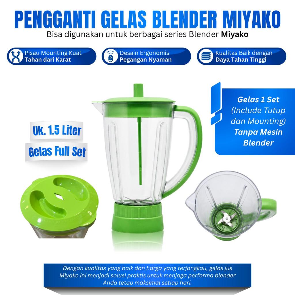 Miyako Gelas Jus Blender Miyako/National Jumbo 1,5 Liter Fullset Gelas Blender Miyako Plastik BL Ser