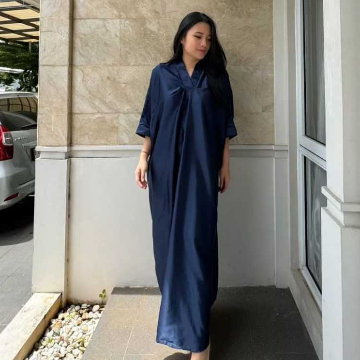 KAFTAN POLOS WANITA SATIN ELEGANT / KAFTAN KONDANGAN SILK PREMIUM / KAFTAN LEBARAN POLOS PREMIUM