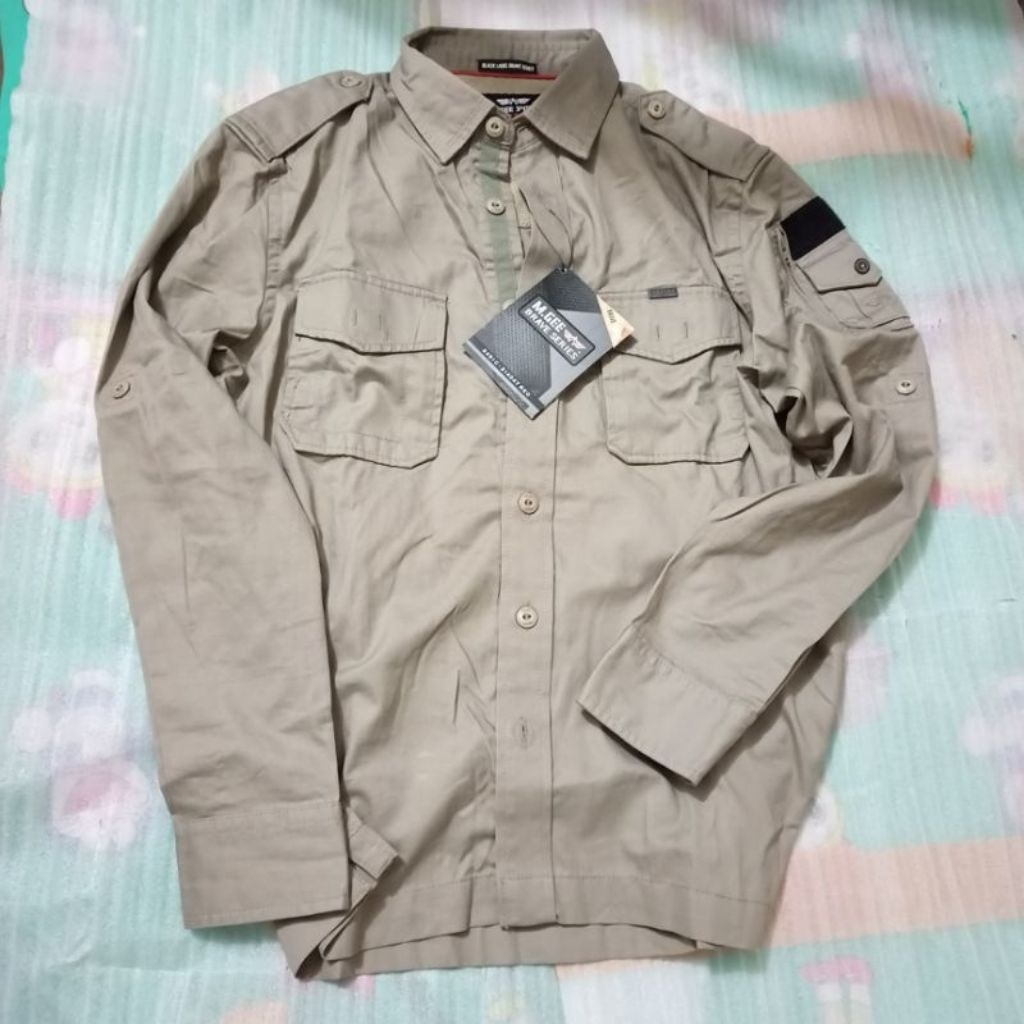 Baju kemeja army cargo pria mgee original