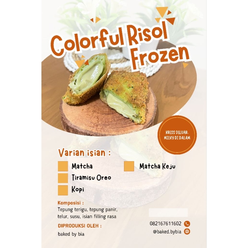 BBB Choco Risol Frozen - Colorful Risol Frozen - Matcha Risol Tiramisu Oreo Risol Kopi Risol Frozen