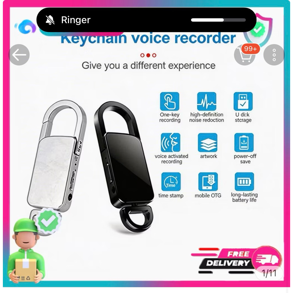 Mini Keychain Voice Recorder