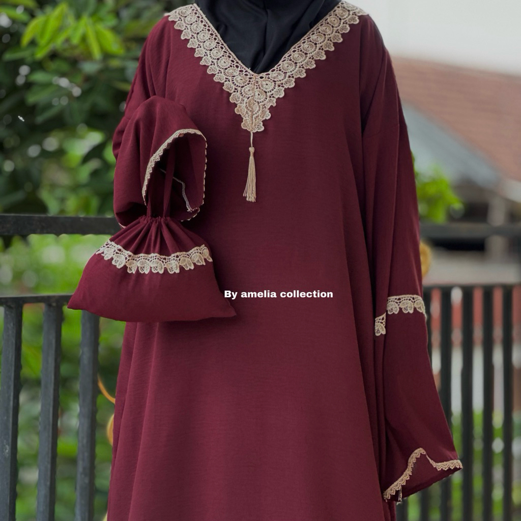 PROMO ABAYA SHOLAT CRINKLE RENDA KREM EXCLUSIVE ANAK SAMPAI DEWASA @abayatravel354 @abayasholat354M