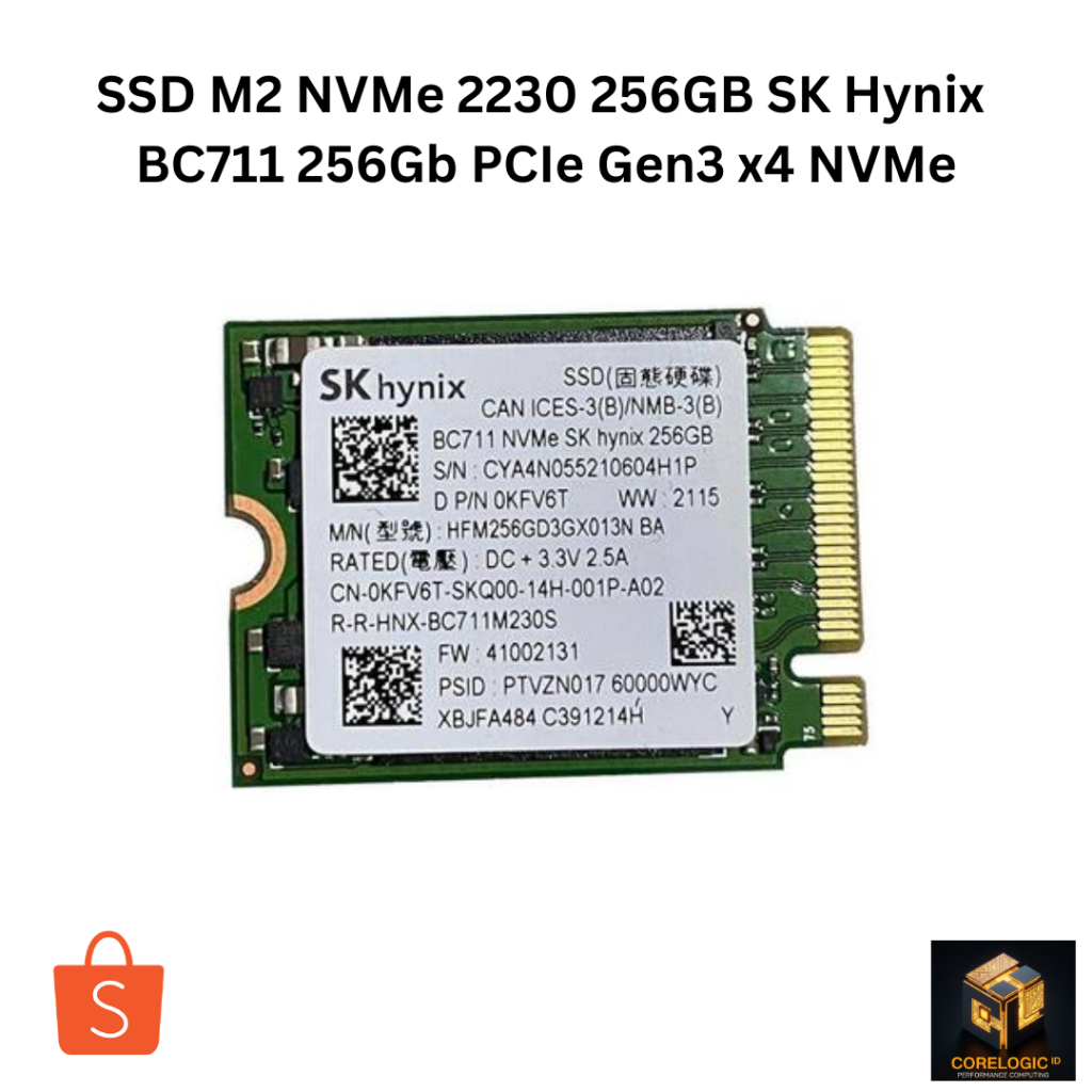SSD M2 NVMe 2230 256GB - SK Hynix BC711 256GB - PCIe Gen3 x4 NVMe