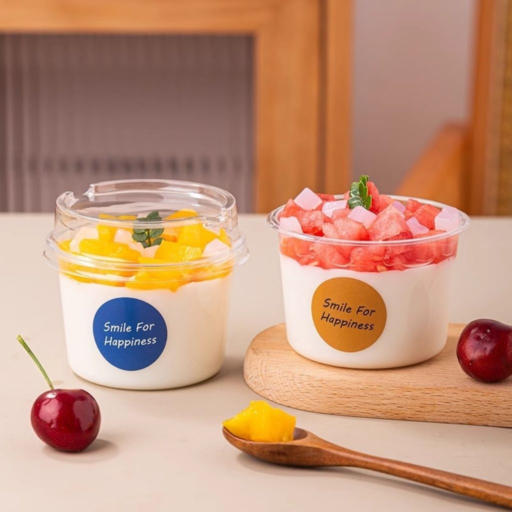 10pcs PREMIUM dessert box 250ml kotak mika box dessert kue cake tiramisu
