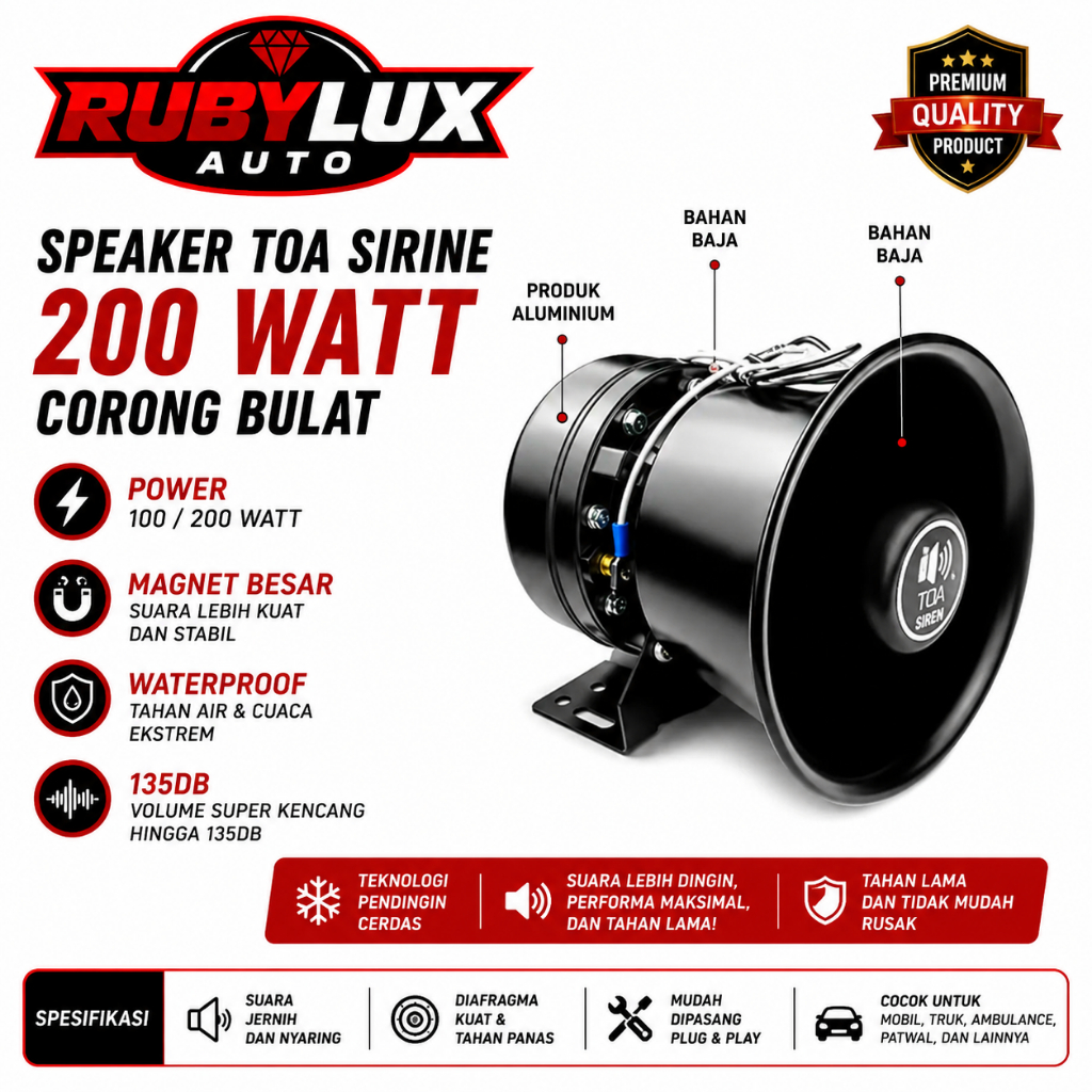 SPEAKER TOA CORONG SIRINE PATWAL ESCORT AMBULANCE 100 200 WATT