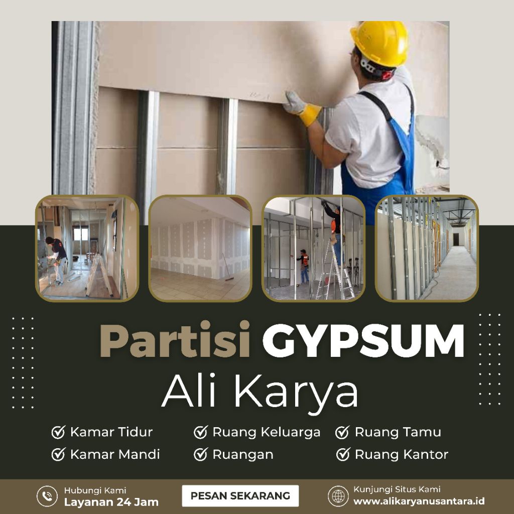 Partisi Gypsum - Pemasangan Sekat Partisi Gypsum Kantor