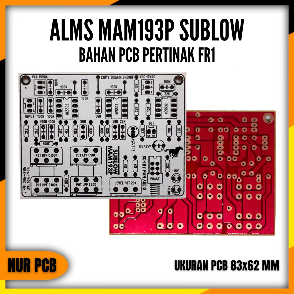 PCB ALMS MAM193P 24dB Mono Filter Subwoofer Midlow Sublow Crossover Audio