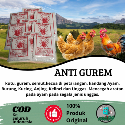 OBAT GUREM AYAM 15GR | PEMBASMI GUREM KANDANG | OBAT KUTU AYAM & UNGGAS | AYAM BEBEK
