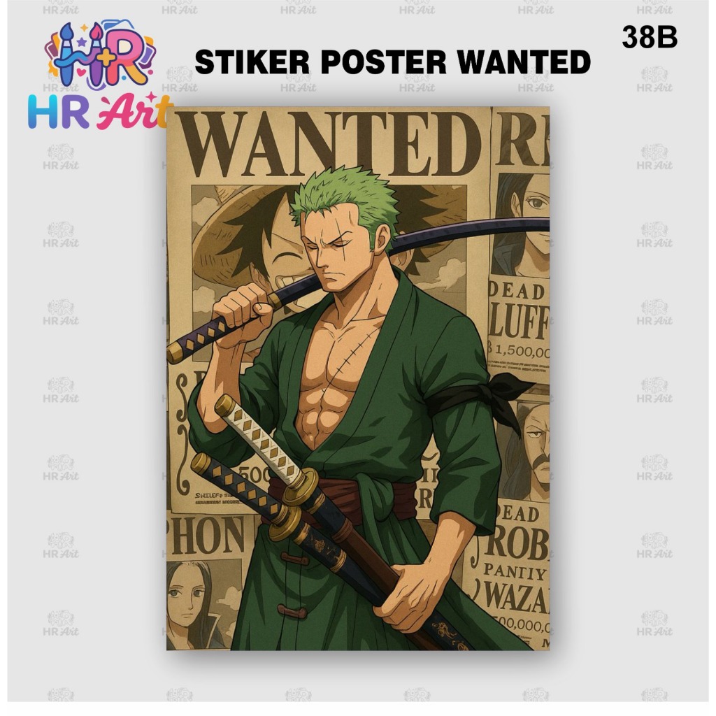 Sticker Pack Poster One Piece Wanted | Stiker Anime Wanted Luffy Zoro Waterproof Vinyl