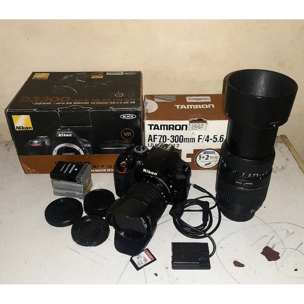 NIKON D3300  + Lensa Kit + Lensa Tele