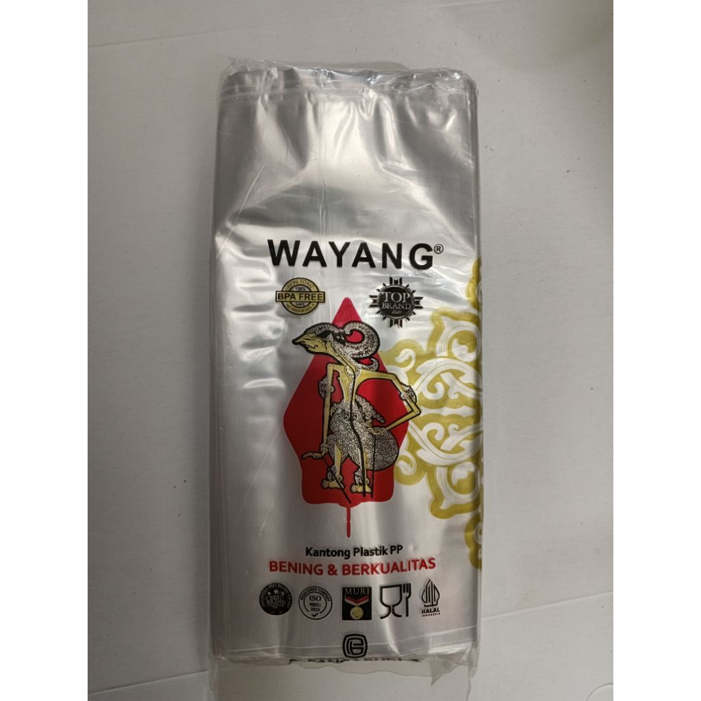 plastik bening PP wayang 7x15