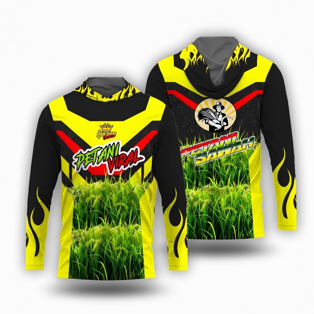 Jersey Petani Sawah Lengan Panjang Full Print Baju Petani Sawah Adem Tidak Panas
