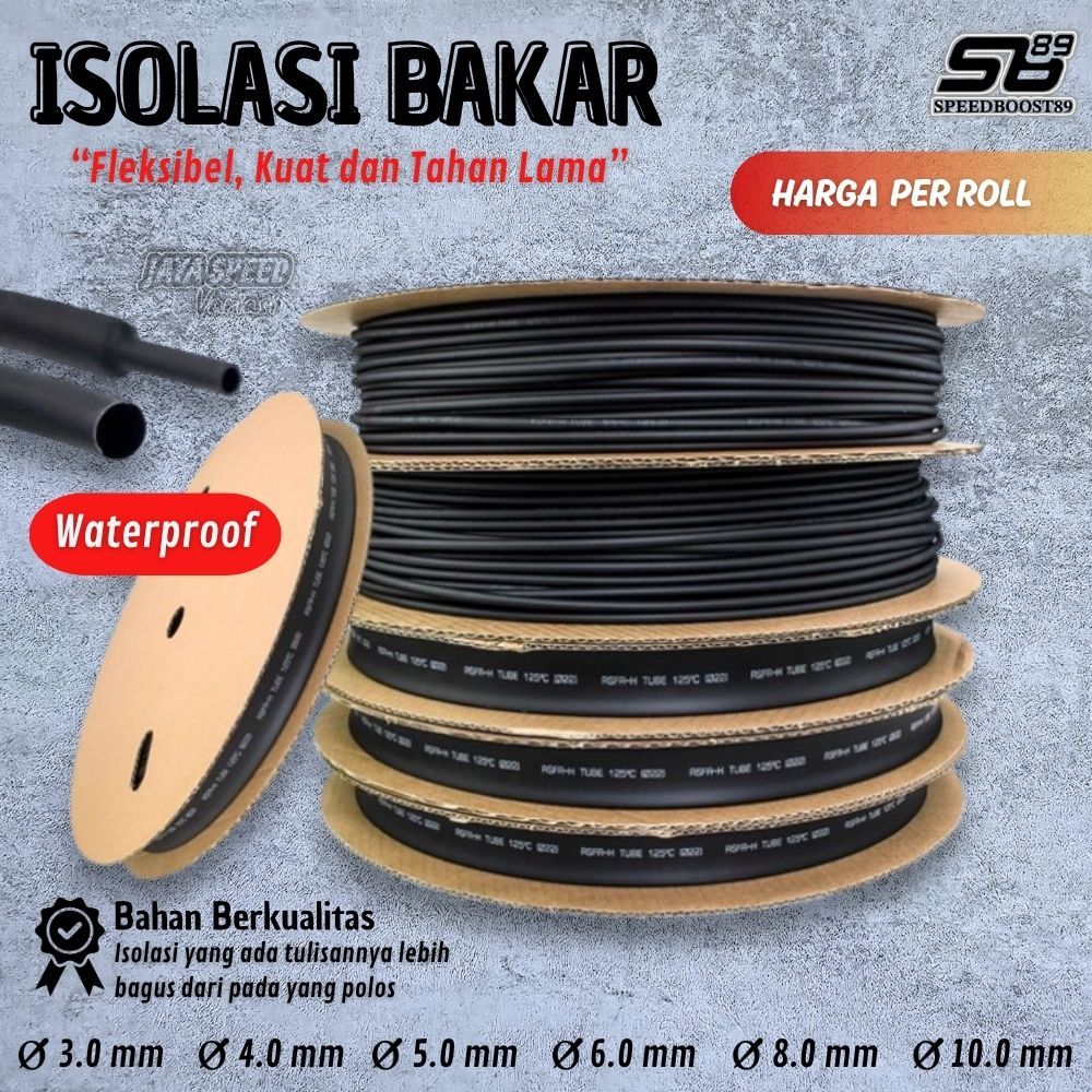 JS 1 ROLL Isolasi Selongsong Bakar Hitam Mobil Motor Anti Korosi Waterproof