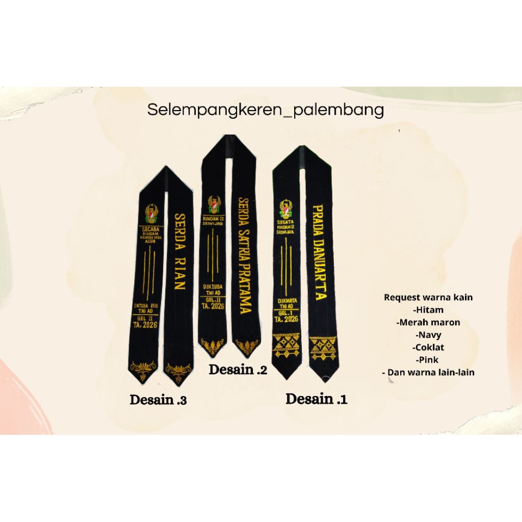 selempang pelantikan TNI AD(1hariJadi)