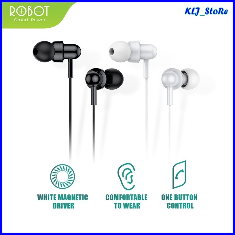 HF ROBOT RE20/RE20E/RE50 Headset Earphone Robot RE20 Deep Bass Ultra Light RE 20 / RE 20E / RE 50 Or