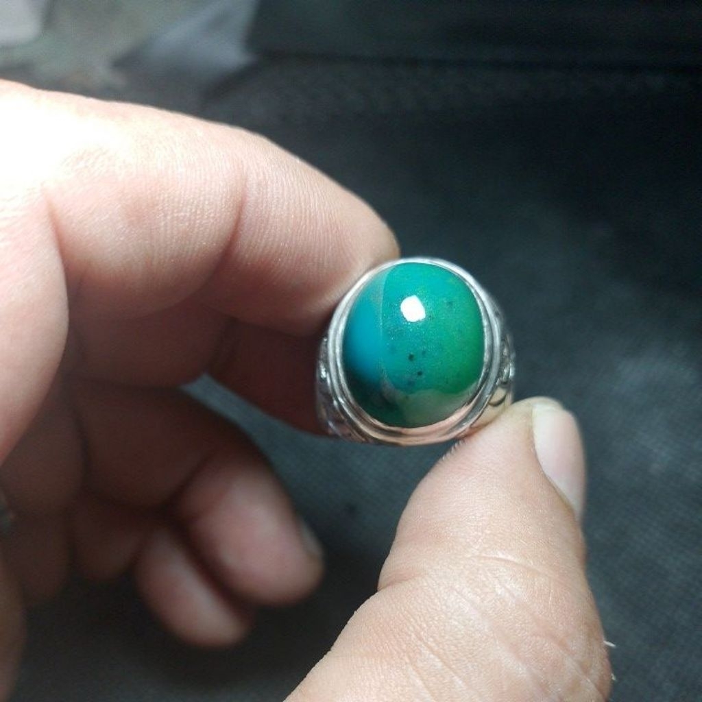 Bacan Doko majiko coklat,kristal,klimis ring perak