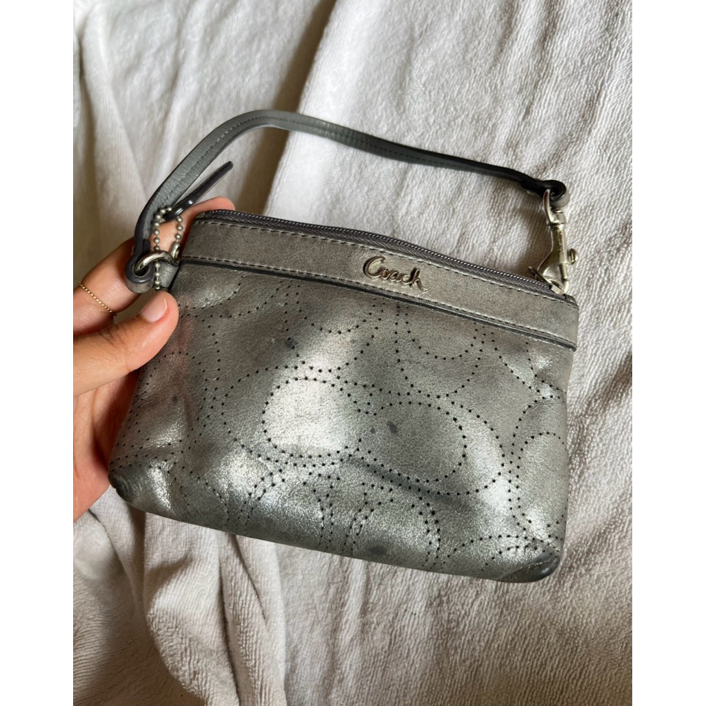 Coach Wristlet Dompet Pouch Kulit Asli Coc Pre-loved