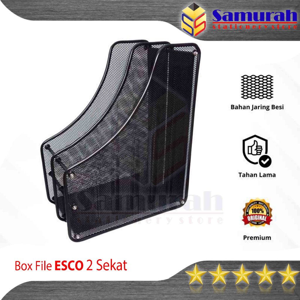 Box File ESCO 2 Sekat Bahan Besi / Rak dokumen 2 Layer Berdiri / File BOX Steel