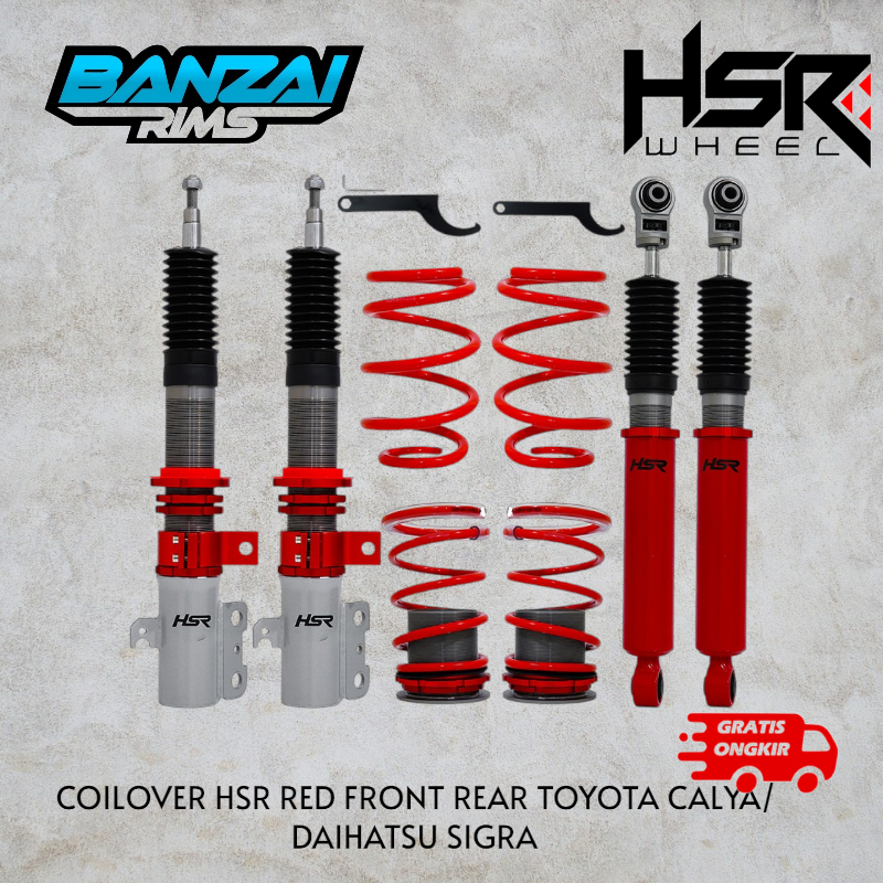 coilover depan belakang mobil toyota calya dan daihatsu sigra, shock breker ceper murah coilover hsr
