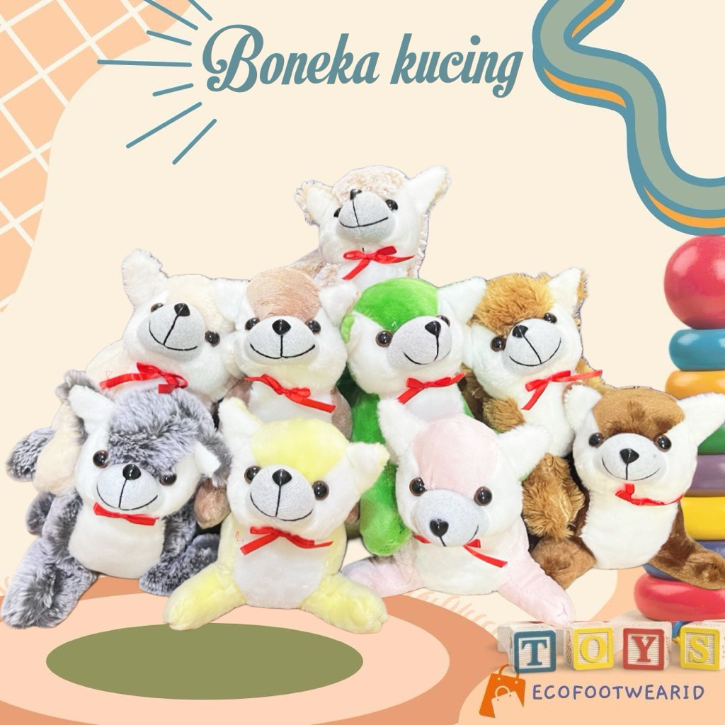 Boneka kucing mini obral lucu boneka karakter kucing cat korea mini lucu duduk tegak berdiri ecofoot