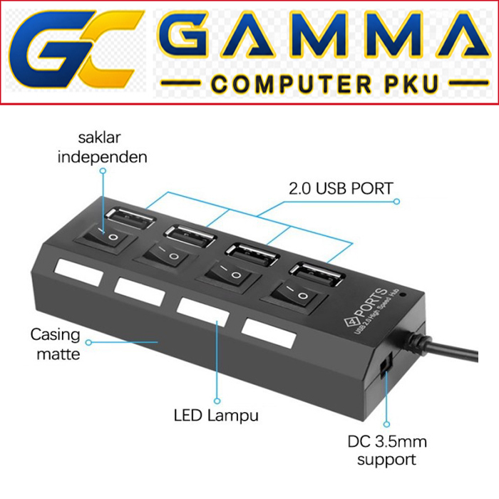 USB HUB 4 PORT SAKLAR ON OFF / USB HUB 4PORT SWITCH ON OFF