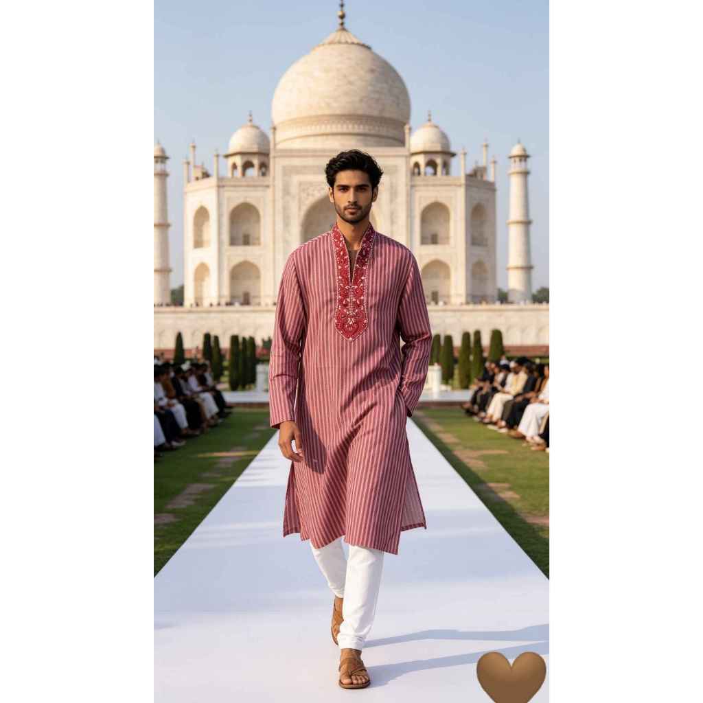 BAJU PRIA GAMIS KURTA KATUN BORDIR SET CELANA LD 116 PB 107 BARU